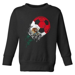 Mexico Soccer Mexican Flag Pride Soccer Player Toddler Sweatshirt