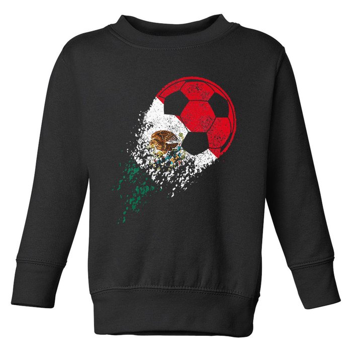 Mexico Soccer Mexican Flag Pride Soccer Player Toddler Sweatshirt