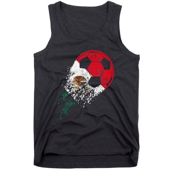 Mexico Soccer Mexican Flag Pride Soccer Player Tank Top