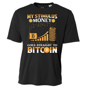 My Stimulus Money Goes Straight To Bitcoin Cooling Performance Crew T-Shirt