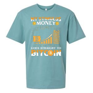 My Stimulus Money Goes Straight To Bitcoin Sueded Cloud Jersey T-Shirt