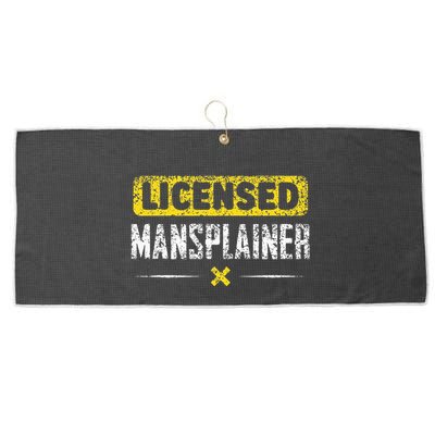 Mansplainer Saying Mansplain Mansplaining Large Microfiber Waffle Golf Towel