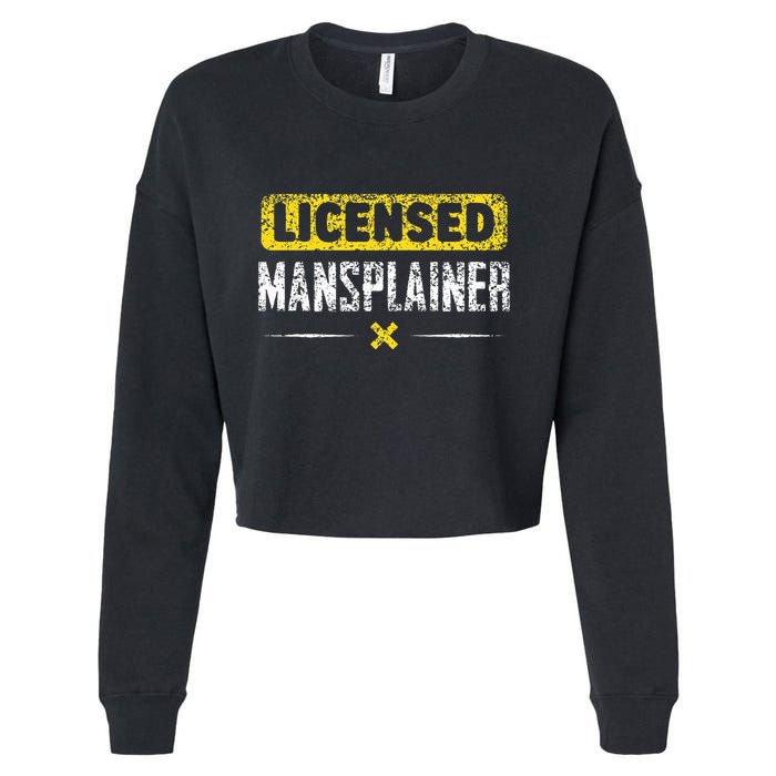 Mansplainer Saying Mansplain Mansplaining Cropped Pullover Crew