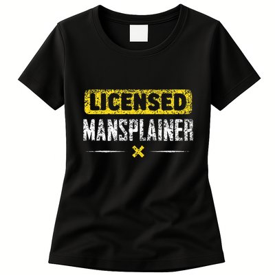 Mansplainer Saying Mansplain Mansplaining Womens T-Shirt