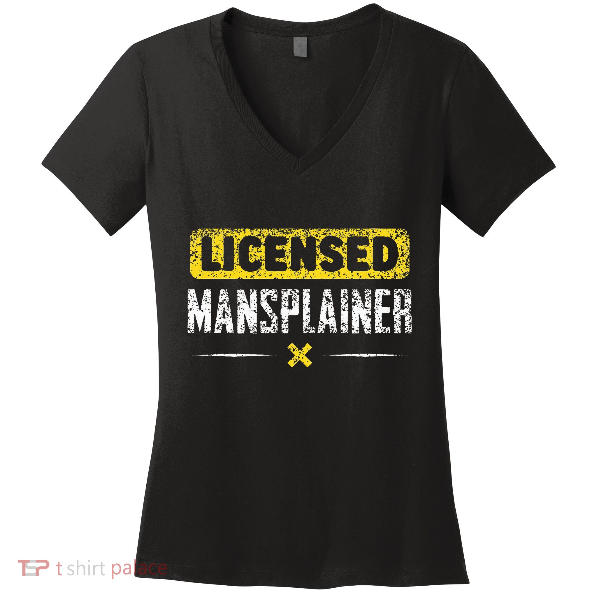 Mansplainer Saying Mansplain Mansplaining Women's V-Neck T-Shirt