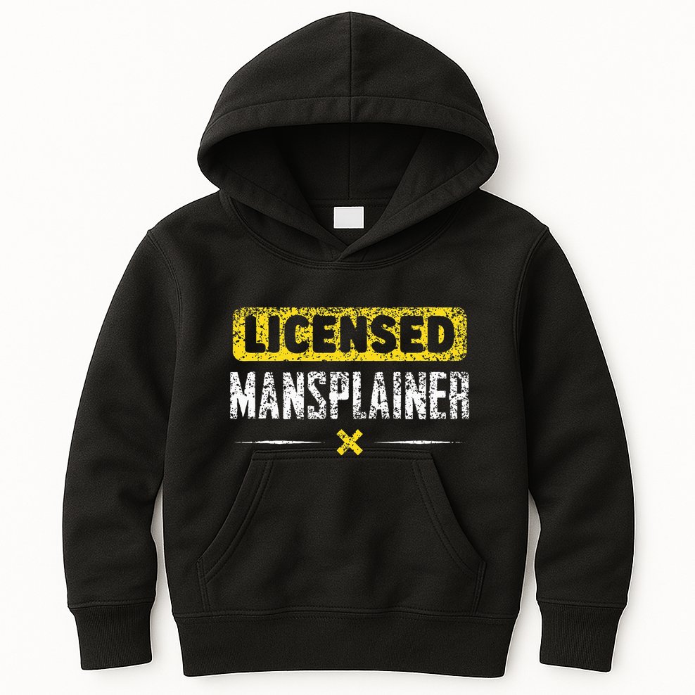 Mansplainer Saying Mansplain Mansplaining Kids Hoodie