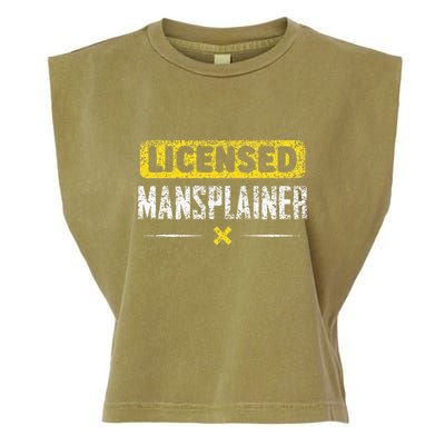 Mansplainer Saying Mansplain Mansplaining Garment-Dyed Women's Muscle Tee