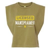 Mansplainer Saying Mansplain Mansplaining Garment-Dyed Women's Muscle Tee