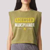Mansplainer Saying Mansplain Mansplaining Garment-Dyed Women's Muscle Tee