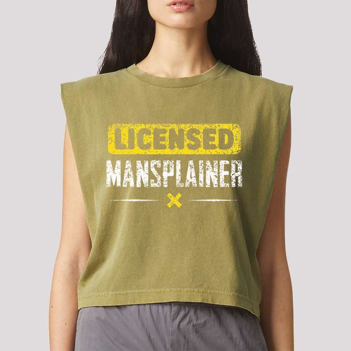 Mansplainer Saying Mansplain Mansplaining Garment-Dyed Women's Muscle Tee