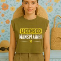 Mansplainer Saying Mansplain Mansplaining Garment-Dyed Women's Muscle Tee