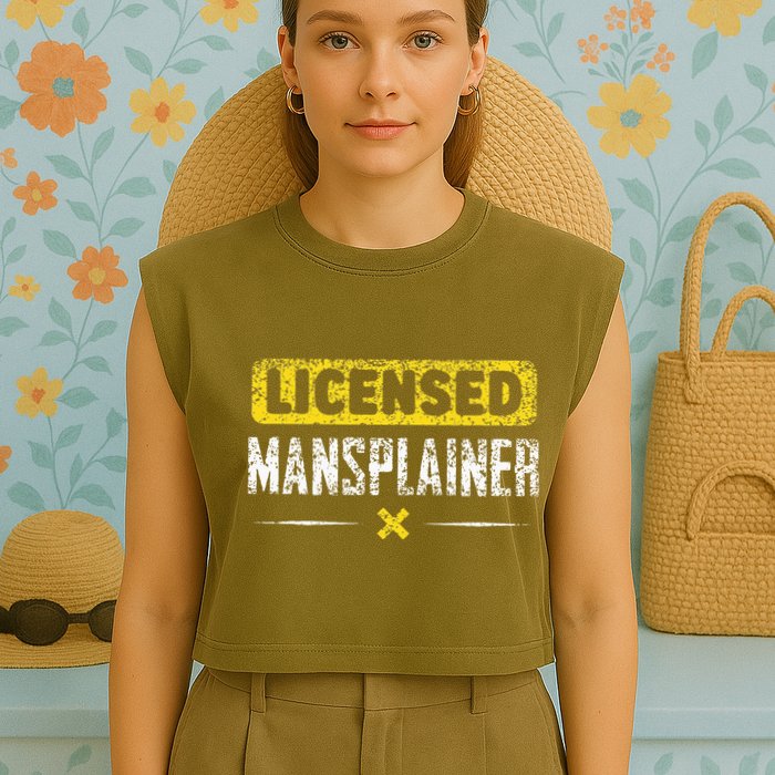 Mansplainer Saying Mansplain Mansplaining Garment-Dyed Women's Muscle Tee