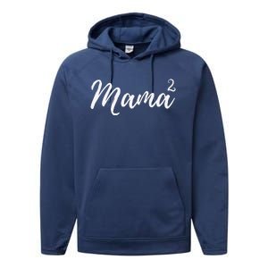 Mama Squared Mother Of Two Mom Of Twins Mother's Day Mommy Performance Fleece Hoodie