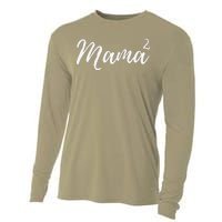 Mama Squared Mother Of Two Mom Of Twins Mother's Day Mommy Cooling Performance Long Sleeve Crew