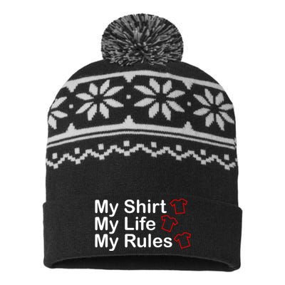 My Shirt My Life My Rules Funny USA-Made Snowflake Beanie