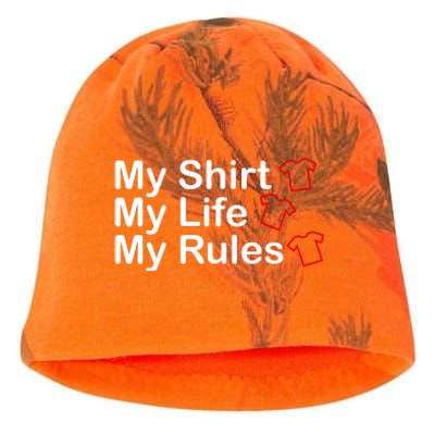 My Shirt My Life My Rules Funny Kati - Camo Knit Beanie