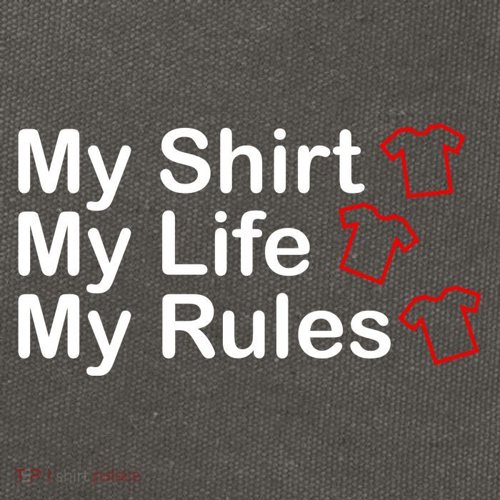 My Shirt My Life My Rules Funny Cotton Canvas Backpack