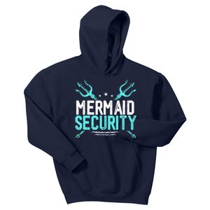 Mermaid Security Mermaid Dad Birthday Merdad Kids Hoodie