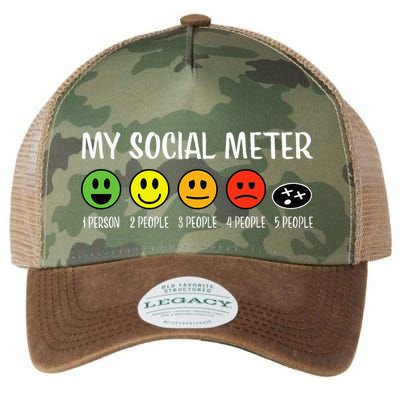 My Social Meter Funny Introvert Too Many People Sarcasm Legacy Tie Dye Trucker Hat