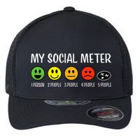 My Social Meter Funny Introvert Too Many People Sarcasm Flexfit Unipanel Trucker Cap