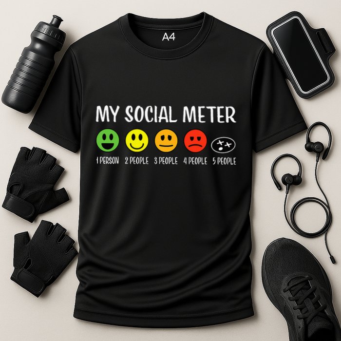 My Social Meter Funny Introvert Too Many People Sarcasm Performance Shirt