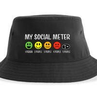 My Social Meter Funny Introvert Too Many People Sarcasm Sustainable Bucket Hat