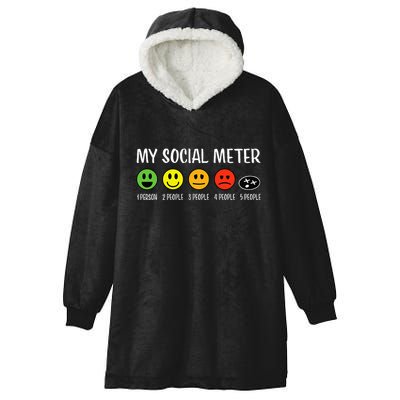 My Social Meter Funny Introvert Too Many People Sarcasm Hooded Wearable Blanket