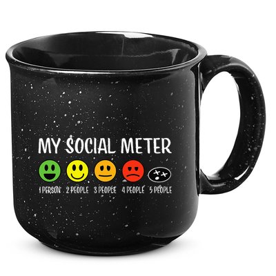 My Social Meter Funny Introvert Too Many People Sarcasm 15oz Campfire Ceramic Mug