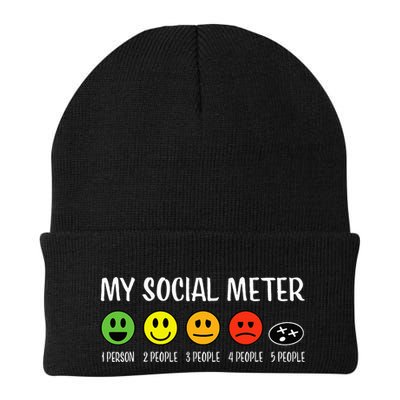 My Social Meter Funny Introvert Too Many People Sarcasm Knit Cap Winter Beanie