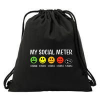My Social Meter Funny Introvert Too Many People Sarcasm Drawstring Bag