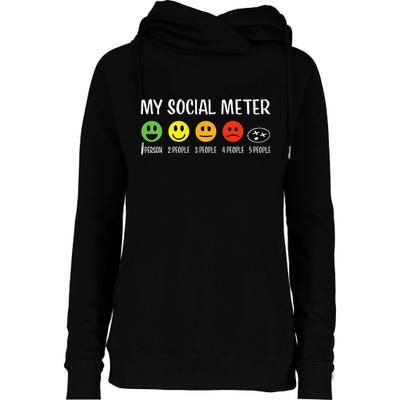 My Social Meter Funny Introvert Too Many People Sarcasm Womens Funnel Neck Pullover Hood