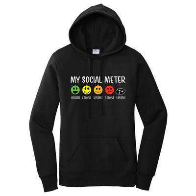 My Social Meter Funny Introvert Too Many People Sarcasm Women's Pullover Hoodie