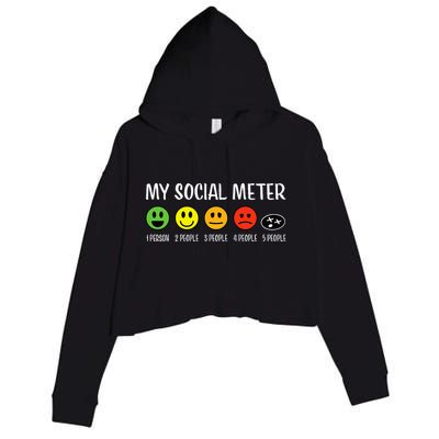 My Social Meter Funny Introvert Too Many People Sarcasm Crop Fleece Hoodie