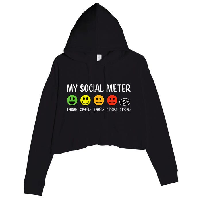 My Social Meter Funny Introvert Too Many People Sarcasm Crop Fleece Hoodie