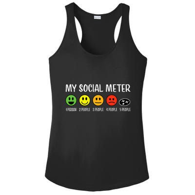 My Social Meter Funny Introvert Too Many People Sarcasm Ladies PosiCharge Competitor Racerback Tank