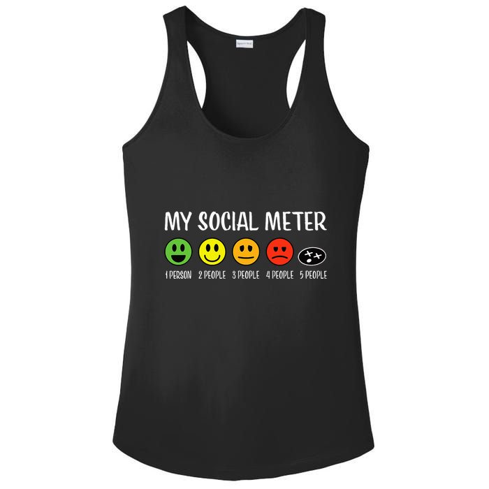 My Social Meter Funny Introvert Too Many People Sarcasm Ladies PosiCharge Competitor Racerback Tank