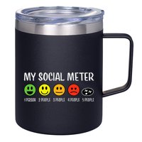 My Social Meter Funny Introvert Too Many People Sarcasm 12oz Stainless Steel Coffee Mug