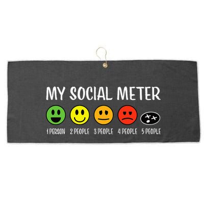 My Social Meter Funny Introvert Too Many People Sarcasm Large Microfiber Waffle Golf Towel