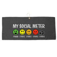 My Social Meter Funny Introvert Too Many People Sarcasm Large Microfiber Waffle Golf Towel