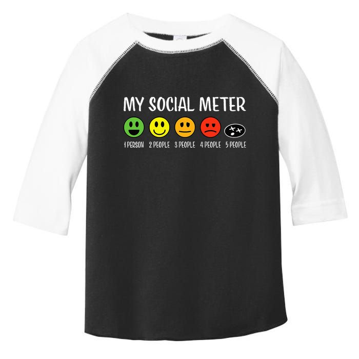 My Social Meter Funny Introvert Too Many People Sarcasm Toddler Fine Jersey T-Shirt