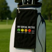 My Social Meter Funny Introvert Too Many People Sarcasm Golf Towel
