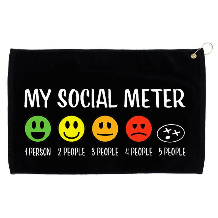 My Social Meter Funny Introvert Too Many People Sarcasm Grommeted Golf Towel