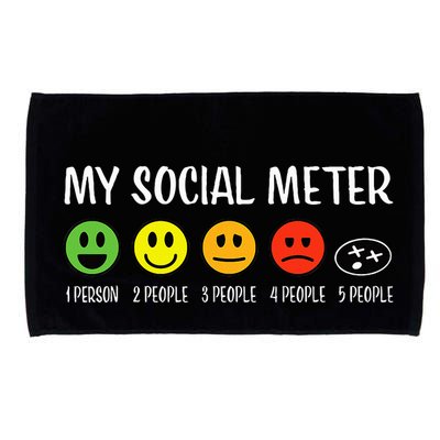 My Social Meter Funny Introvert Too Many People Sarcasm Microfiber Hand Towel