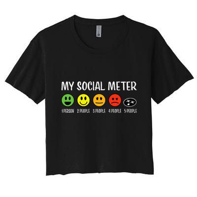 My Social Meter Funny Introvert Too Many People Sarcasm Crop Top