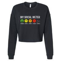 My Social Meter Funny Introvert Too Many People Sarcasm Cropped Pullover Crew