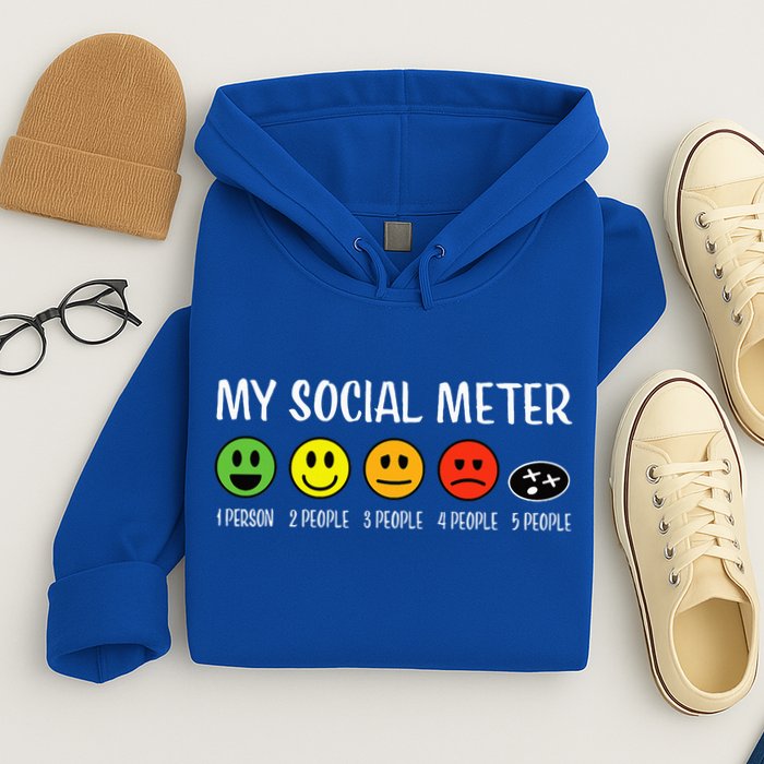 My Social Meter Funny Introvert Too Many People Sarcasm Hoodie