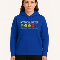 My Social Meter Funny Introvert Too Many People Sarcasm Hoodie