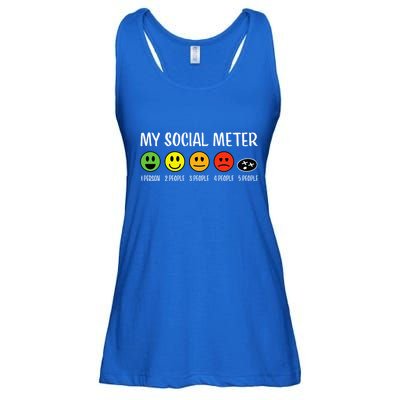 My Social Meter Funny Introvert Too Many People Sarcasm Ladies Essential Flowy Tank