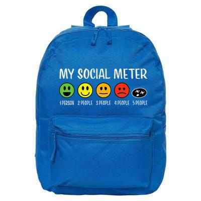 My Social Meter Funny Introvert Too Many People Sarcasm 16 in Basic Backpack