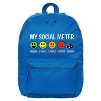 My Social Meter Funny Introvert Too Many People Sarcasm 16 in Basic Backpack